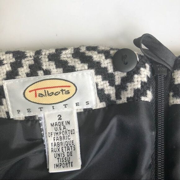 TALBOTS WOOL TWEED V DESIGN LINED SKIRT - Picture 4 of 6